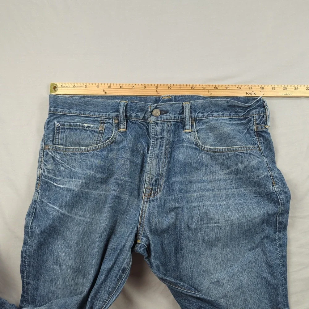 Gap Jeans‎ Mens 35x32 Blue 1969 Standard Distressed Casual Preppy Faded